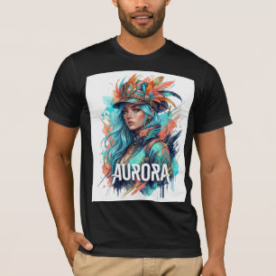 Camiseta de Arte Fantasia Aurora Mulher Boho Col