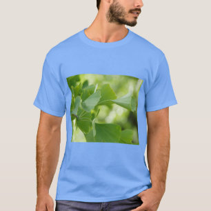 Camiseta de Arte Folha de Ginkgo Dourada