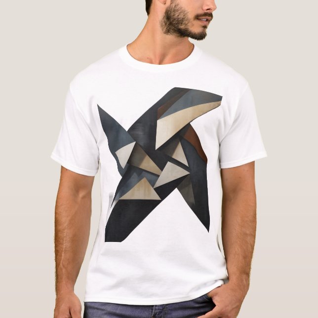 Camiseta de Arte Geométrica Abstrata Moderna – Min (Frente)