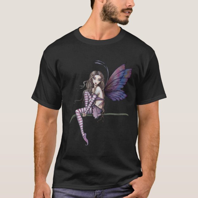 Camiseta de Arte Gótica Fada Fantasia (Frente)
