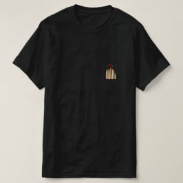 Camiseta de Arte Gráfica Minimalista com Palitos d
