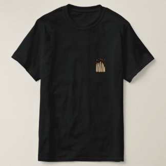 Camiseta de Arte Gráfica Minimalista com Palitos d