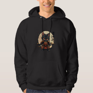 camiseta de arte gráfico de gato samurai anime jap