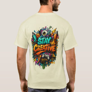 Camiseta de Arte Grafite Fique Criativo Rua Urba