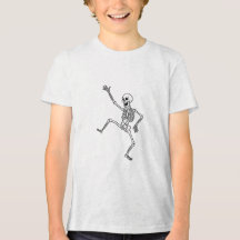 Camiseta de arte linear de esqueleto dançante