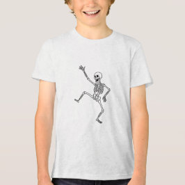 Camiseta de arte linear de esqueleto dançante