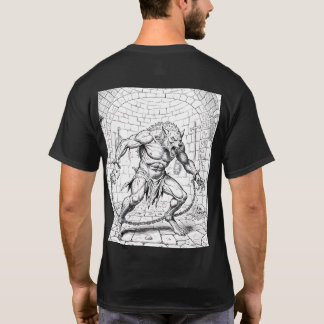 Camiseta de Arte Linear de Lobisomem Feral em Corr