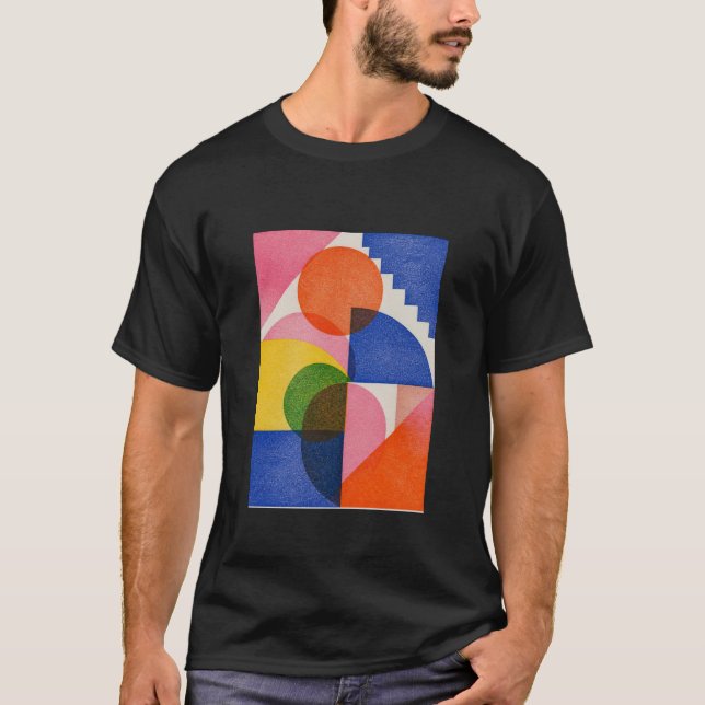 Camiseta de Arte Moderno com Formas Geométricas Ab (Frente)