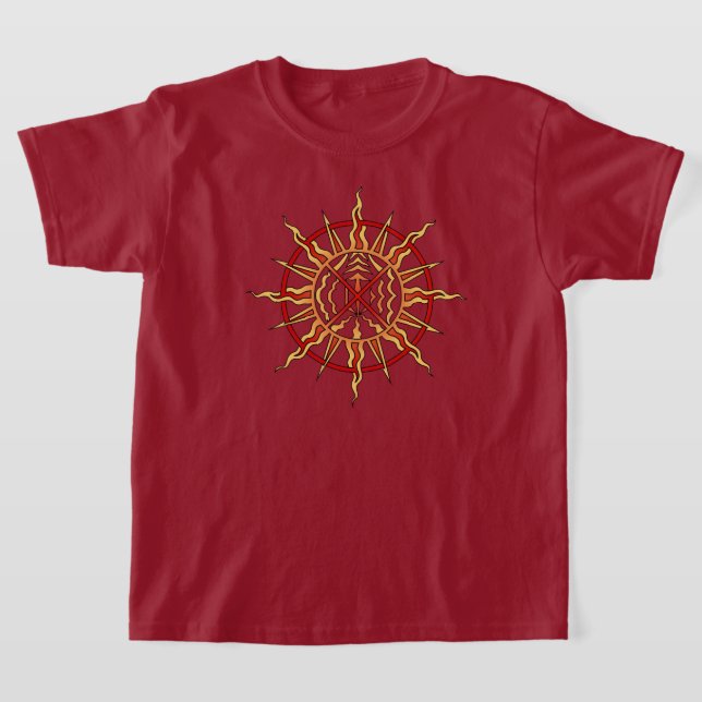 Camiseta de Arte Nativa Infantil Elementos Camisa  (Postura )