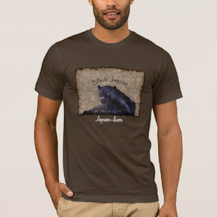 Camiseta de Arte Negra Jaguar Big Cat