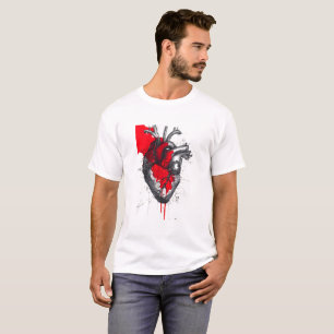 Camiseta de Arte Polca de Lixo com Desenho Anatômi