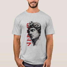 Camiseta de Arte Polka com Busto de Mármore Rachad