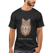 Camiseta de Arte Psicodélica de Lobo Floral Boho 