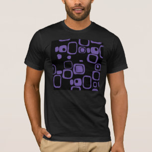 Camiseta de Arte Retrorna Preta, Roxa, Violeta