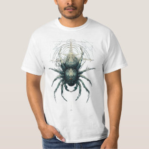 Camiseta de Arte Sombria Geometria Mística Aranha 