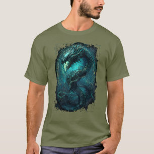 Camiseta de Arte Sombrio Serpente Ciberpunk Bobina