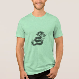 Camiseta de Arte Tradicional a Tinta – Dragão Chin