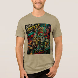 Camiseta de arte urbana com caveira 'Stay Hustle N