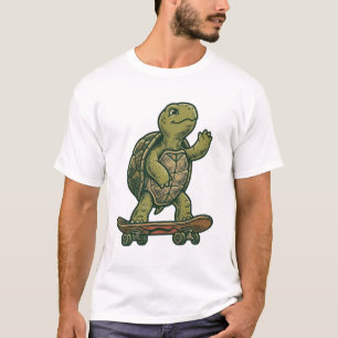 Camiseta de Arte Vetorial de Tartaruga de Skate Vi