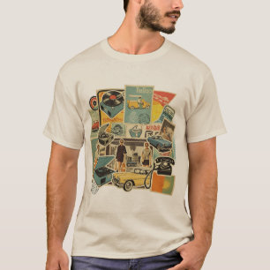 Camiseta de Arte Vintage Estética Colagem Retro
