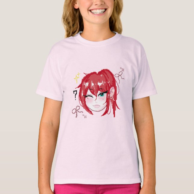Camiseta de artes Pixel fofas  (Frente)