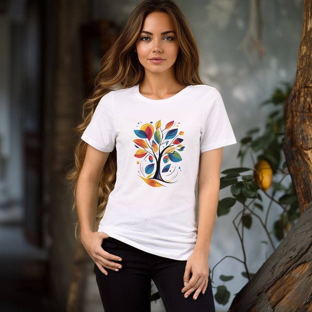 Camiseta de Árvore Abstrata Colorida | Natureza Ar (Criador carregado)