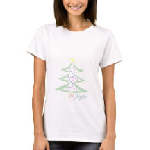 Camiseta de árvore de Natal alegre de alegria