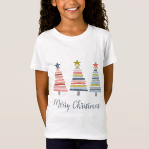 Camiseta de Árvores Empilhadas Coloridas Feliz de