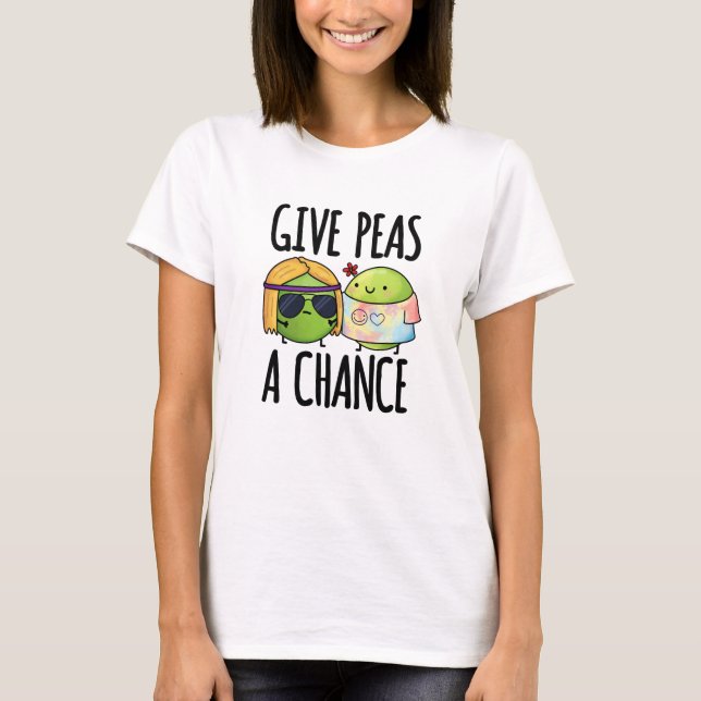 Camiseta Dê Às Ervilhas Uma Chance Engraçada, Hippie Peas P (Frente)