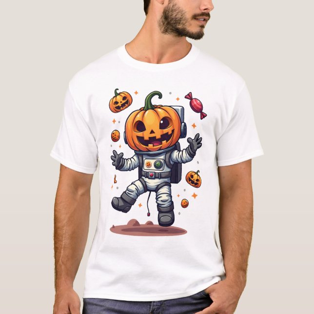 Camiseta de Astronauta de Abóbora � Explorador Esp (Frente)