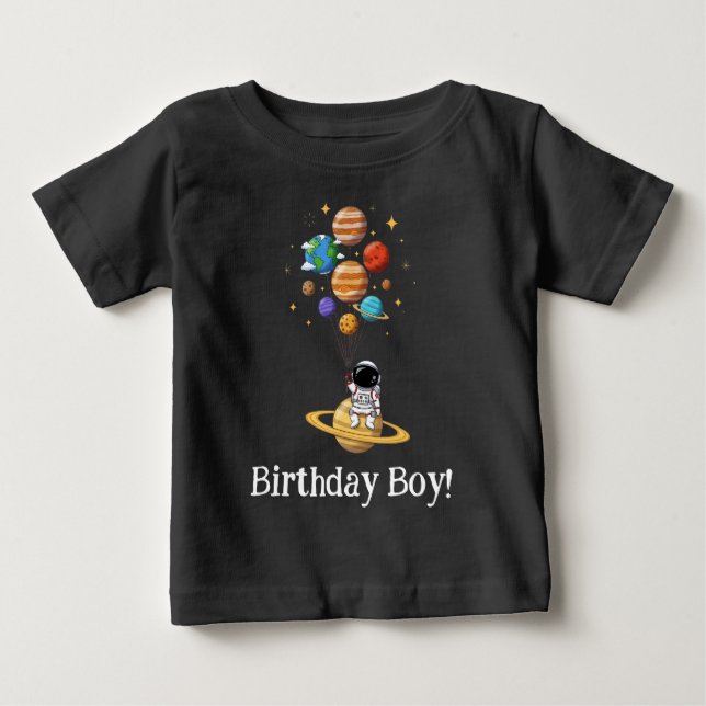 Camiseta de astronauta espacial fofa para aniversá (Frente)