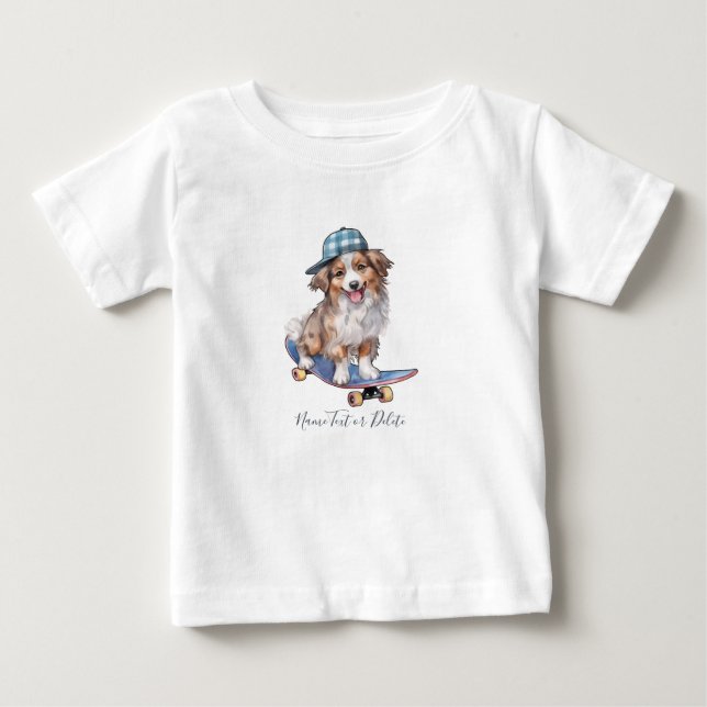 Camiseta de Australian Shepherd em Aquarela (Frente)