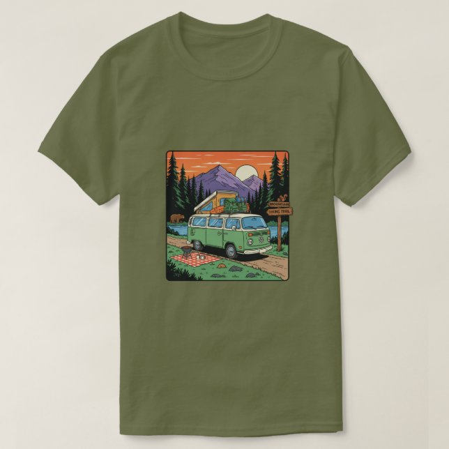 Camiseta de Aventura de Equipamento de Sobrevivênc (Frente do Design)