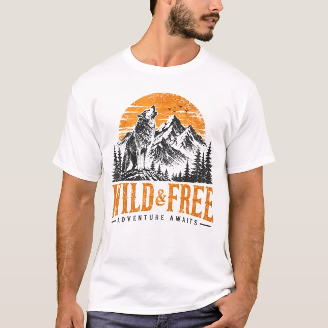 Camiseta de Aventura Wolf Mountain Parque Nacional (Frente)