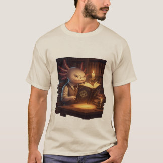 Camiseta de Axolote Acadêmico | Leitor da Bibliote