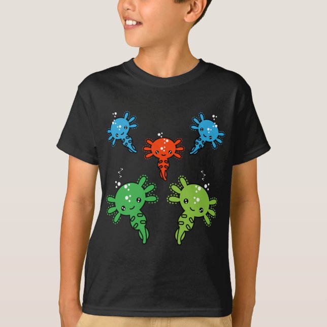 Camiseta de Axototl Salamandra para Crianças (Frente)
