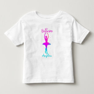 Camiseta de Bailarina Personalizada Rosa Turquesa