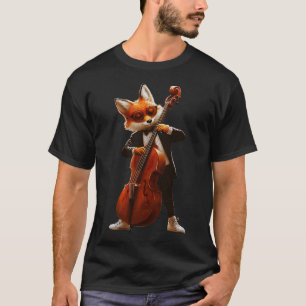 Camiseta de Baixista de Jazz Classy Fox Músico Ani
