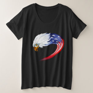 Camiseta de bandeira masculina de tamanho mais fem