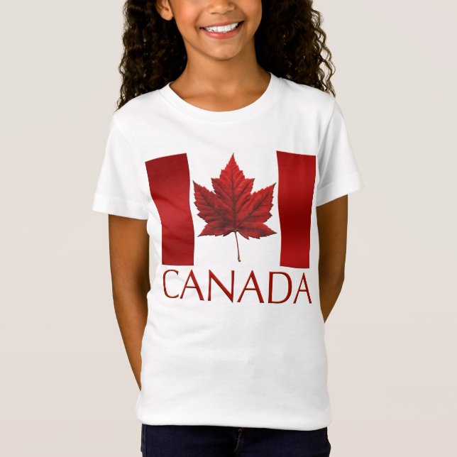 Camiseta de bandeiras do Canadá Camisa de suvenir  (Frente)