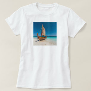 Camiseta de barco à vela de praia tropical Ocean