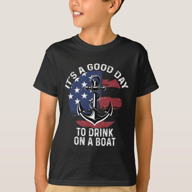 Camiseta De Barco de julho É um bom dia para beber (Frente)