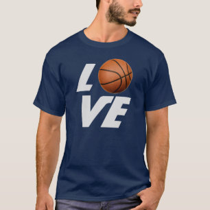 Camiseta de Basquete de Amor - Camisetas de Cor Az