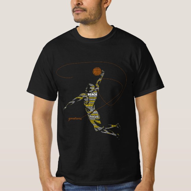 Camiseta de Basquete Greatness Typography Player – (Frente)