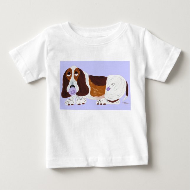 Camiseta de Basset Hound Bebê (Frente)