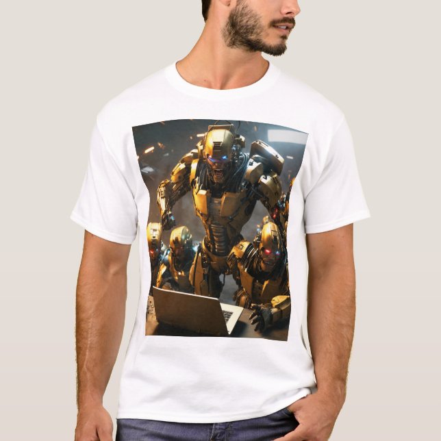 Camiseta de Batalha Futurista: Vingadores vs. Cibo (Frente)