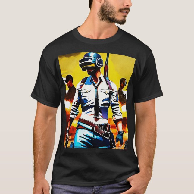 Camiseta de batalha móvel ou camiseta PUBG (Frente)