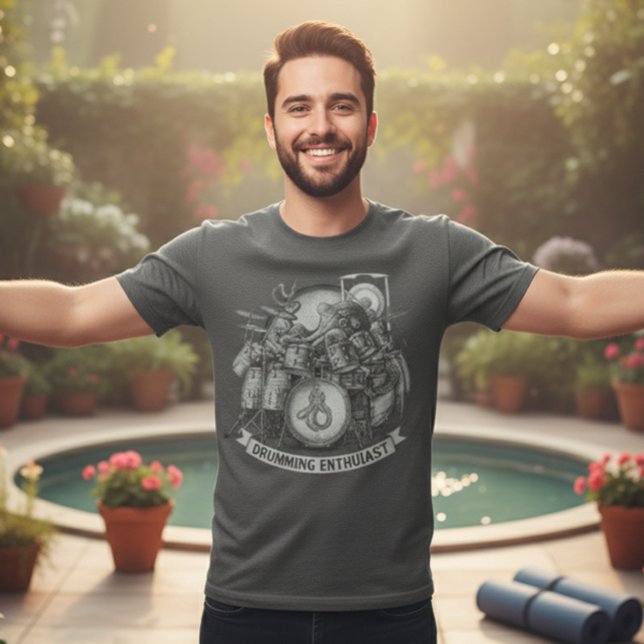 Camiseta de Baterista de Polvo Presente Divertido  (Criador carregado)