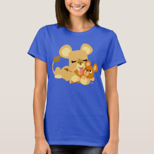 Camiseta de Bath Mulheres de Leão de Cartoon