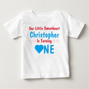 Camiseta de Bebê 1º Aniversário Little Sweetheart